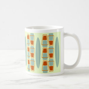 Retro Tiki Surfboard-Tasse der 50er Jahre Kaffeetasse