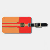 Retro Tiki Surfbrett Gepäckanhänger (Vorderseite horizontal)