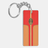 Retro Tiki Surfbrett Schlüsselanhänger (Vorderseite links)