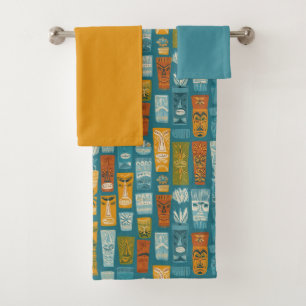 Retro-Tiki-Totems Badhandtuch Set