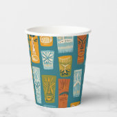 Retro-Tiki-Totems Pappbecher (Vorderseite)