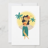 Retro Tiki tropisches Brautparty Einladung (Rückseite)