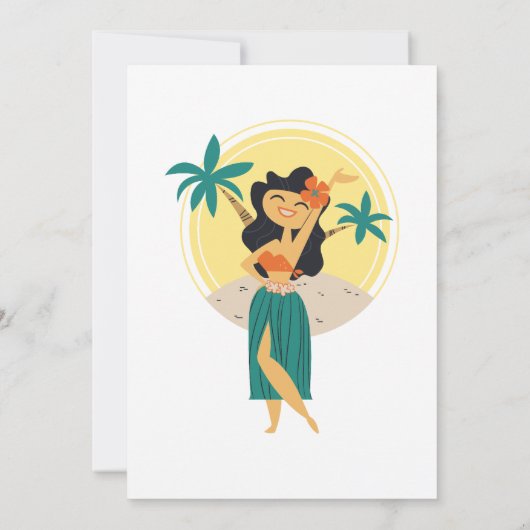 Retro Tiki tropisches Brautparty Einladung (Rückseite)