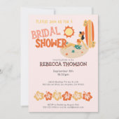 Retro Tiki tropisches Surfstrand Brautparty Einladung (Vorderseite)