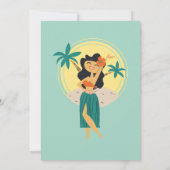 Retro Tiki tropisches Surfstrand Brautparty Einladung (Rückseite)