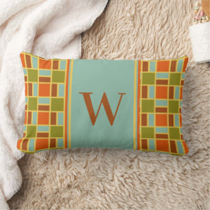 Retro Tiles Monogram Lendenkissen