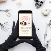 Retro Time to Get Spooky Halloween-Party Einladung