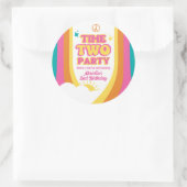 Retro Time Two Party 2. Geburtstagsaufkleber Runder Aufkleber (Tasche)