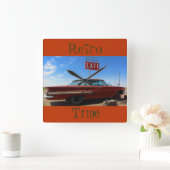 Retro Time Wall Clock von RoseWrits Quadratische Wanduhr (Zuhause)