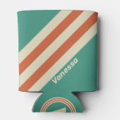 Retro Timeless Stripes with Name Dosenkühler (Rückseite)