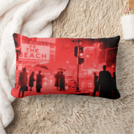 Retro Times Square Schneesturm 1959 Lendenkissen
