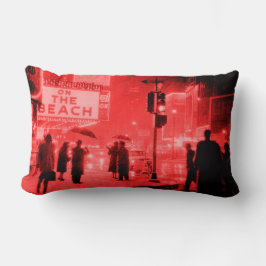 Retro Times Square Schneesturm 1959 Lendenkissen