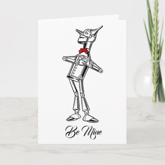 Retro Tin Man Red Bow Krawatte Ihr Text Karte (Vorderseite)