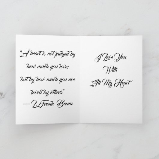 Retro Tin Man Red Bow Krawatte Ihr Text Karte (Innenseite)