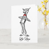 Retro Tin Man Red Bow Krawatte Ihr Text Karte (Gelbe Blume)