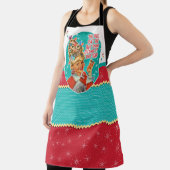 Retro Tipsy Lady Bekommt Lit Weihnachts-Schürze Schürze (InSitu)