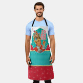 Retro Tipsy Lady Bekommt Lit Weihnachts-Schürze Schürze (Getragen)