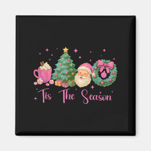 Retro Tis ist die Saison Weihnachten Santa Fröhlic Magnet