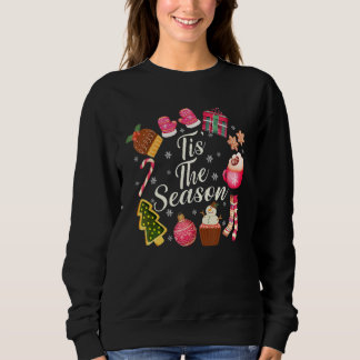Retro Tis' The Season Christmas Doodles Men Women Sweatshirt