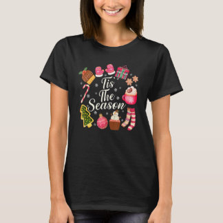 Retro Tis' The Season Christmas Doodles Men Women T-Shirt