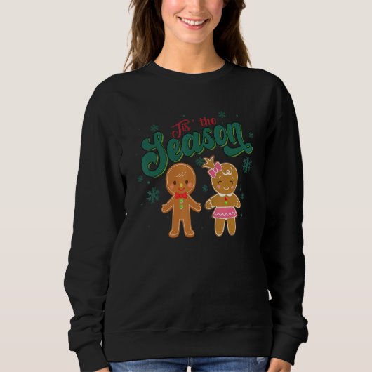 Retro Tis The Season Ginger Christmas Groovy Xmas Sweatshirt (Vorderseite)
