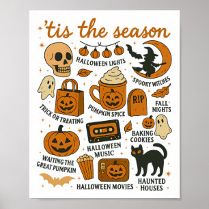 Retro Tis The Season Halloween-Saison Herbst Geist Poster