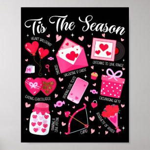 Retro Tis The Season Lustiger Valentinstag Herzbal Poster