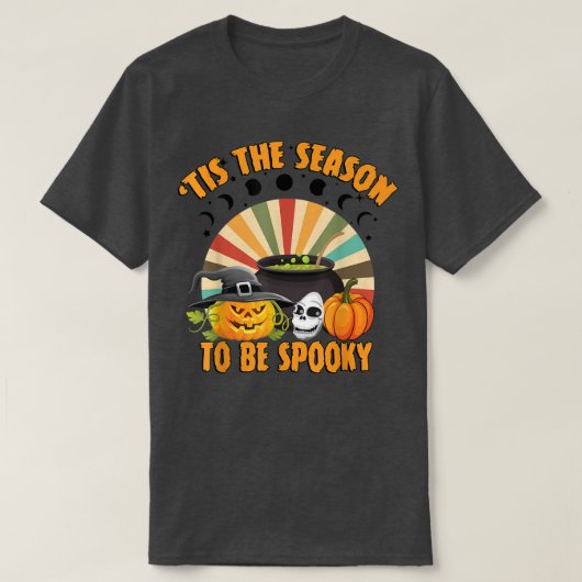 Retro Tis The Season To Be Spooky Moonphase Witch  T-Shirt (Design vorne)