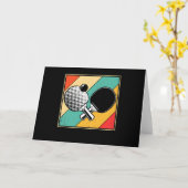 Retro Tischtennis - Vintages Pingpong Karte (Gelbe Blume)