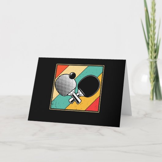 Retro Tischtennis - Vintages Pingpong Karte (Vorderseite)