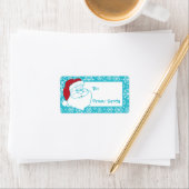 Retro-to-Ab-Santa-Tag-Schneeflocken Adressaufkleber (Insitu)