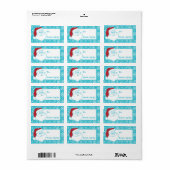 Retro-to-Ab-Santa-Tag-Schneeflocken Adressaufkleber (Vorne)