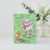 Retro to Daughter am Osterzauberer Lamm Postkarte (Stehend Vorderseite)