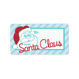 Retro to From Santa Christmas Tag Adressaufkleber