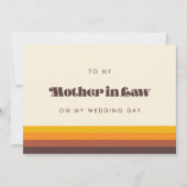 Retro To my mutter in law on my wedday card Einladung (Vorderseite)