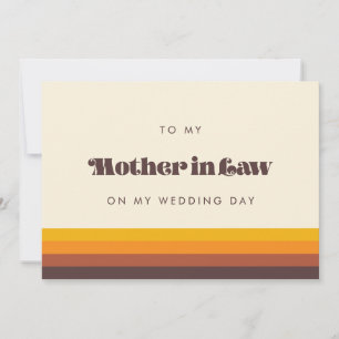 Retro To my mutter in law on my wedday card Einladung