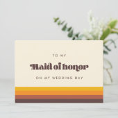 Retro To my Trauzeugin on my wedday card Einladung (Stehend Vorderseite)