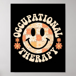 Retro to t floral Occupational Therapy Squad Thera Poster