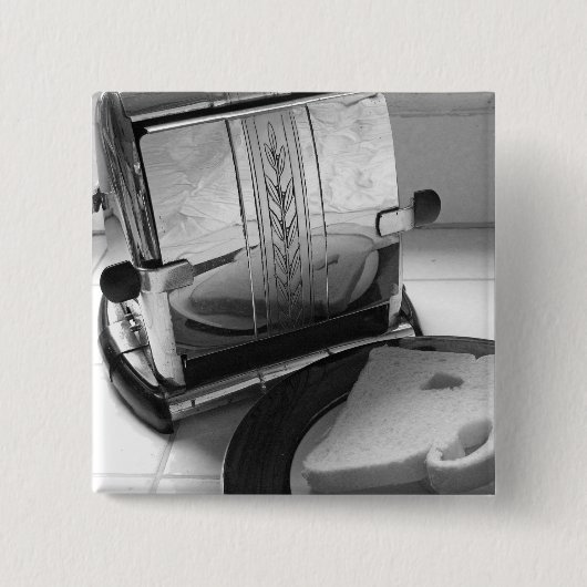 Retro-Toaster-Küchenkunst Pinback Button (Vorderseite)