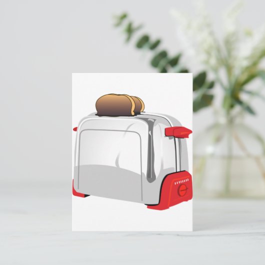 Retro Toaster Postkarte (Stehend Vorderseite)