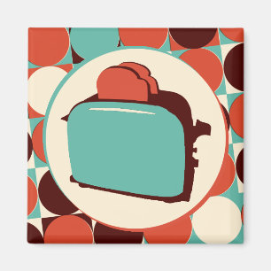 Retro-Toaster Quadrat-Magnet Magnet