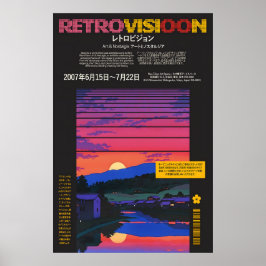 Retro-Tokio-Sonnenuntergangs-Plakat 80er japanisch Poster