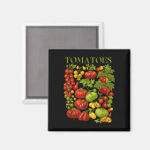 Retro-Tomaten-Grafik nostalgisches Sommergemüse Magnet (Vorderseite/Rückseite)