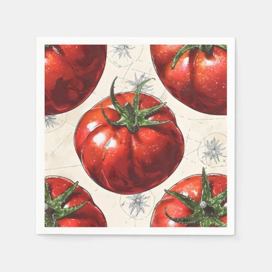 Retro-Tomaten Serviette (Vorderseite)