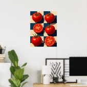Retro Tomato Art Print, Fotorealistische Küche Poster (Heimbüro)
