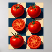 Retro Tomato Art Print, Fotorealistische Küche Poster (Vorne)