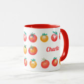 Retro Tomato handGezeichnet Sommer Feinschmecker M Tasse (VorderseiteRechts)