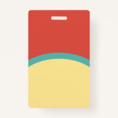 Retro Tomato Red Yellow Round-ID-Foto Ausweis (Rückseite)