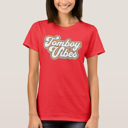 Retro Tomboy Vibes Girl T-Shirt (Vorderseite)