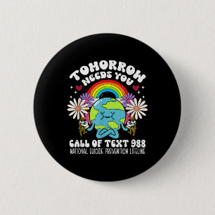 Retro Tomorrow braucht 988 Suizidprävention Button